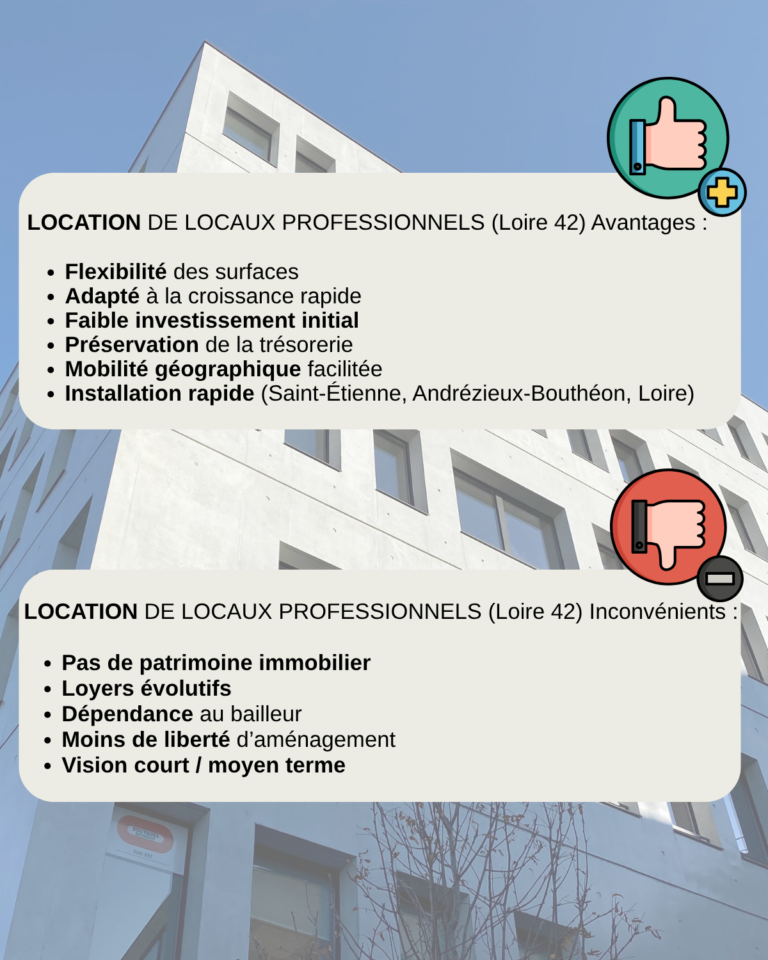 Location ou achat de locaux professionnels dans la Loire (42) que choisir